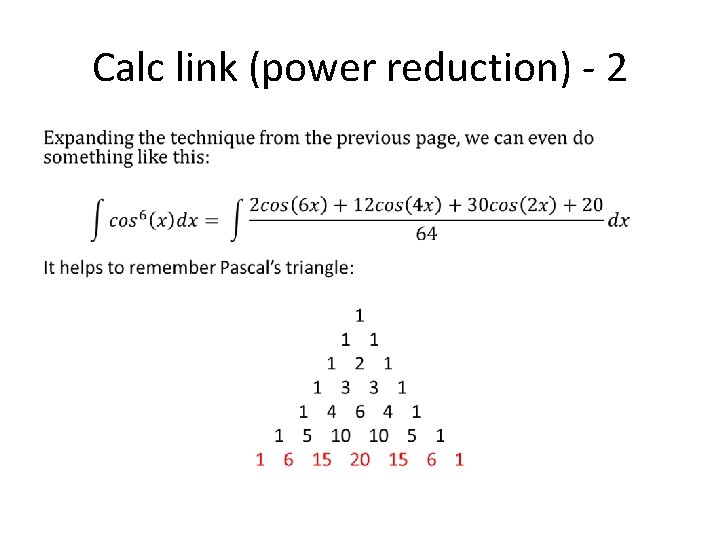 Calc link (power reduction) - 2 • Calc link (power reduction) - 2 •