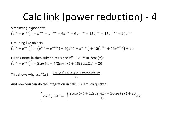 Calc link (power reduction) - 4 • Calc link (power reduction) - 4 •
