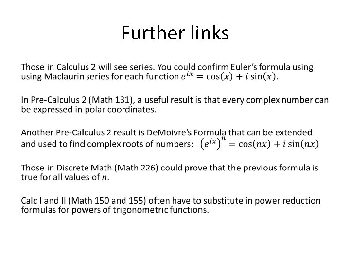 Further links • Further links •