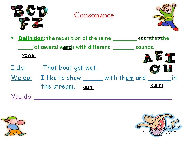 Consonance • Definition: the repetition of the same _____ consonant sound at the ______