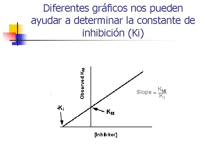 Diferentes gráficos nos pueden ayudar a determinar la constante de inhibición (Ki) . 