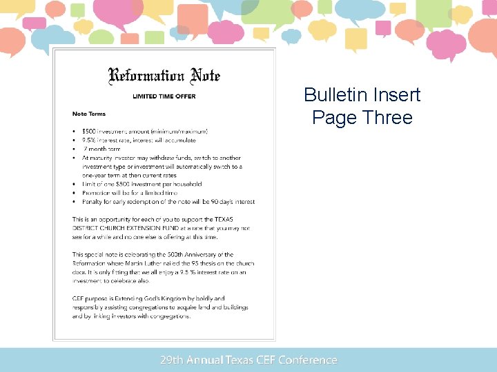 Bulletin Insert Page Three 