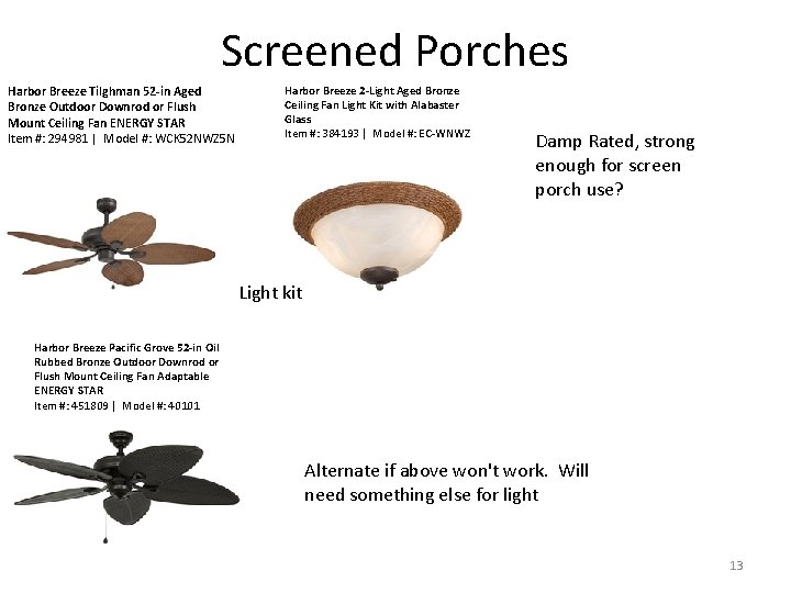 Screened Porches Harbor Breeze Tilghman 52 -in Aged Bronze Outdoor Downrod or Flush Mount