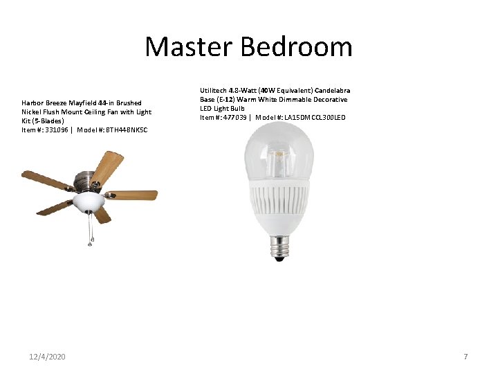 Master Bedroom Harbor Breeze Mayfield 44 -in Brushed Nickel Flush Mount Ceiling Fan with