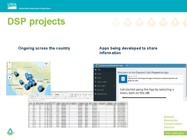 DSP projects Ongoing across the country Apps being developed to share information 