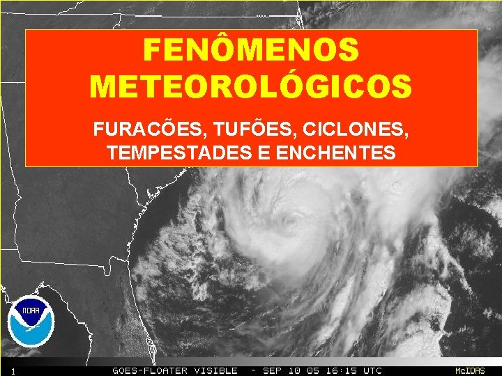 FENÔMENOS METEOROLÓGICOS FURACÕES, TUFÕES, CICLONES, TEMPESTADES E ENCHENTES 