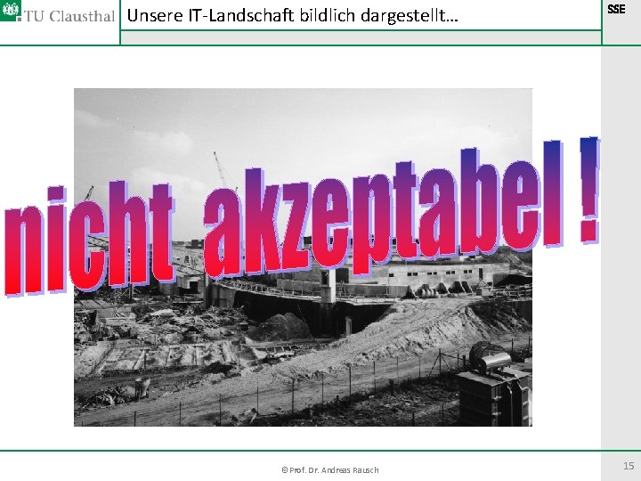 Unsere IT-Landschaft bildlich dargestellt… ©Prof. Dr. Andreas Rausch SSE 15 Unsere IT-Landschaft bildlich dargestellt… ©Prof. Dr. Andreas Rausch SSE 15