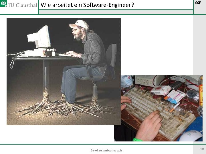 Wie arbeitet ein Software-Engineer? ©Prof. Dr. Andreas Rausch SSE 18 Wie arbeitet ein Software-Engineer? ©Prof. Dr. Andreas Rausch SSE 18