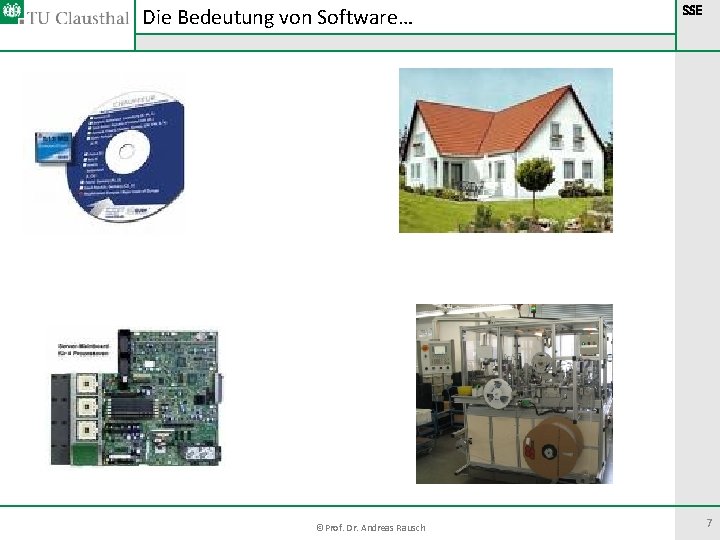 Die Bedeutung von Software… ©Prof. Dr. Andreas Rausch SSE 7 Die Bedeutung von Software… ©Prof. Dr. Andreas Rausch SSE 7
