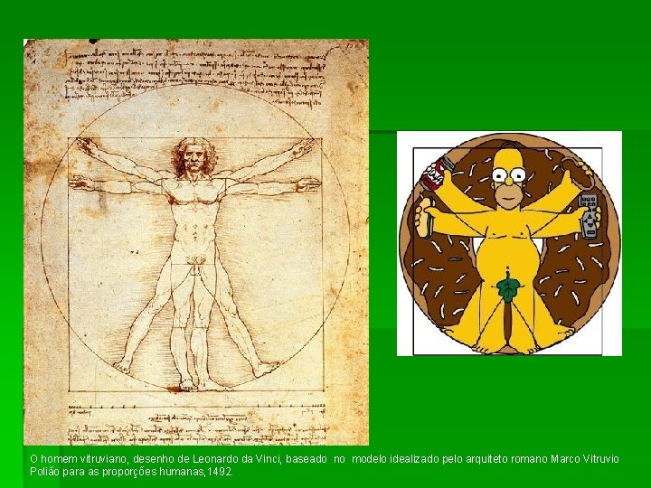 O homem vitruviano, desenho de Leonardo da Vinci, baseado no modelo idealizado pelo arquiteto