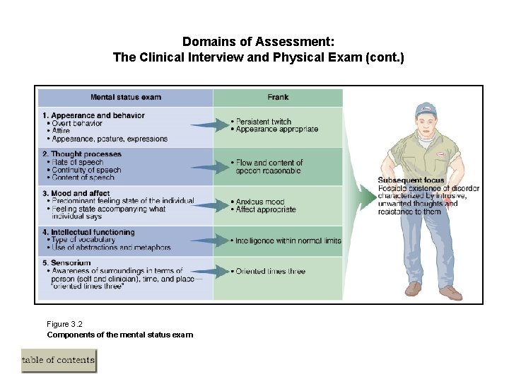 Domains of Assessment: The Clinical Interview and Physical Exam (cont. ) Figure 3. 2 Domains of Assessment: The Clinical Interview and Physical Exam (cont. ) Figure 3. 2