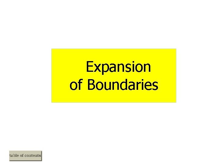 Expansion of Boundaries Expansion of Boundaries
