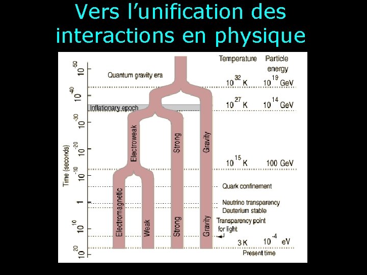 Vers l’unification des interactions en physique 