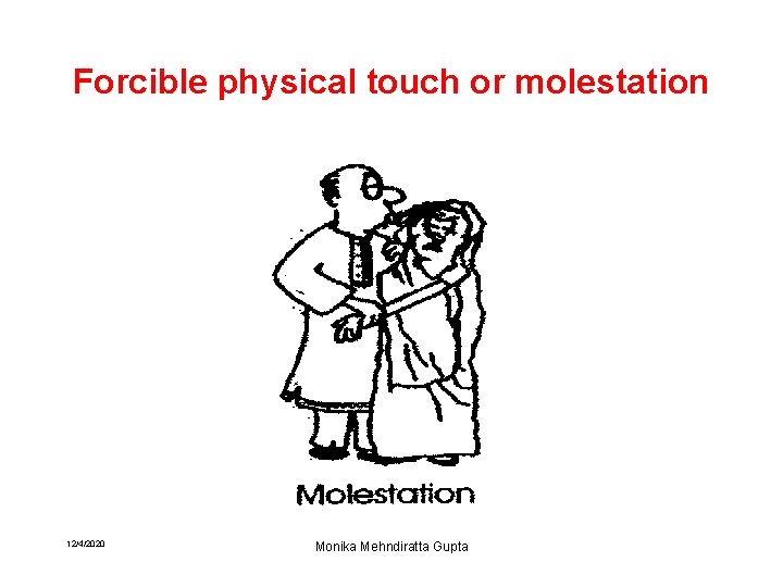 Forcible physical touch or molestation 12/4/2020 Monika Mehndiratta Gupta 