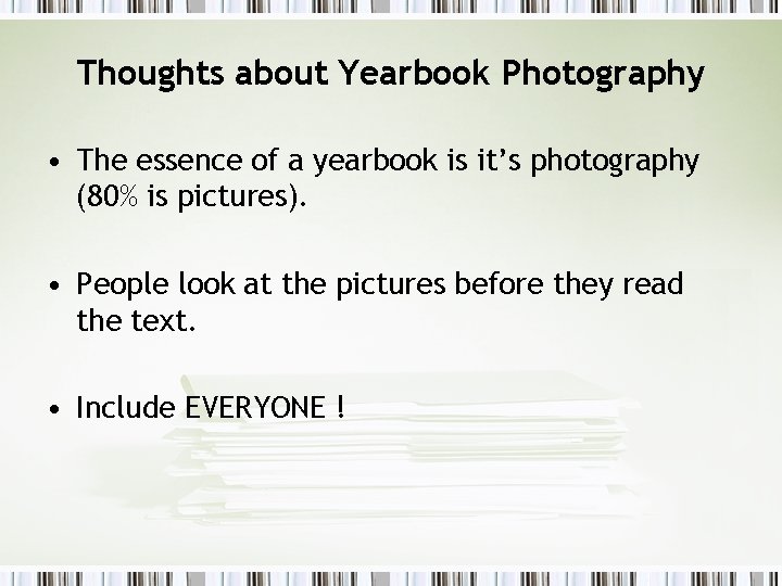 Thoughts about Yearbook Photography • The essence of a yearbook is it’s photography (80%