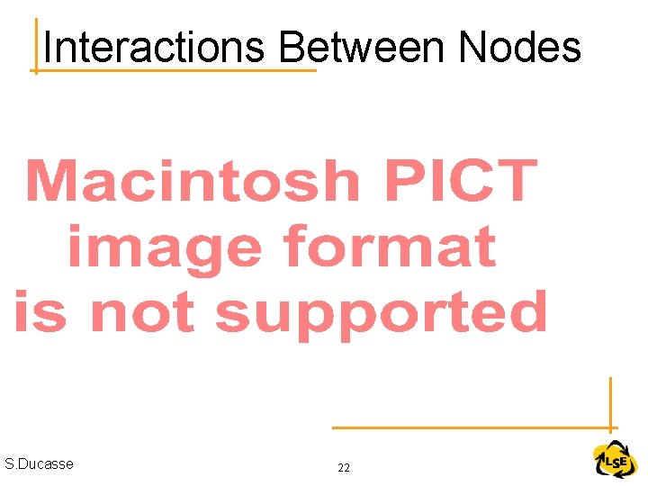Interactions Between Nodes S. Ducasse 22 