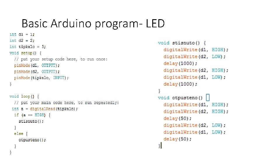 Basic Arduino program- LED 