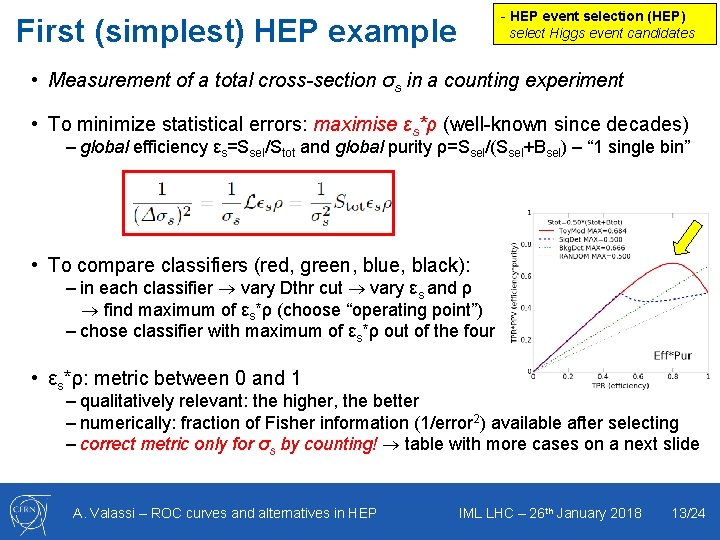 - HEP event selection (HEP) select Higgs event candidates First (simplest) HEP example •