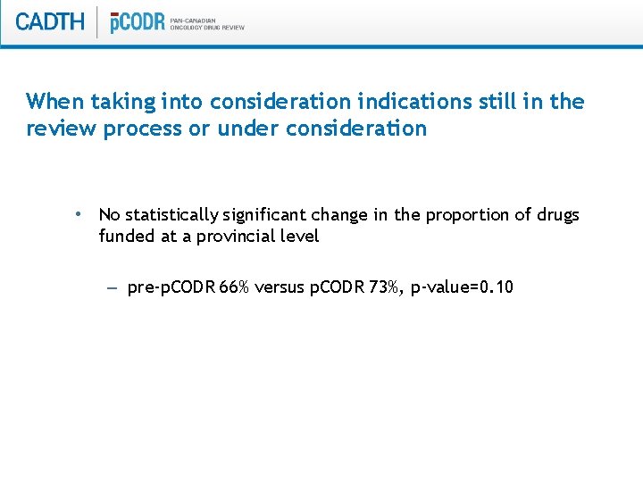 When taking into consideration indications still in the review process or under consideration •