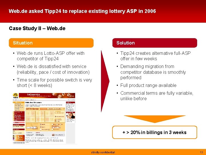 Web. de asked Tipp 24 to replace existing lottery ASP in 2006 Case Study