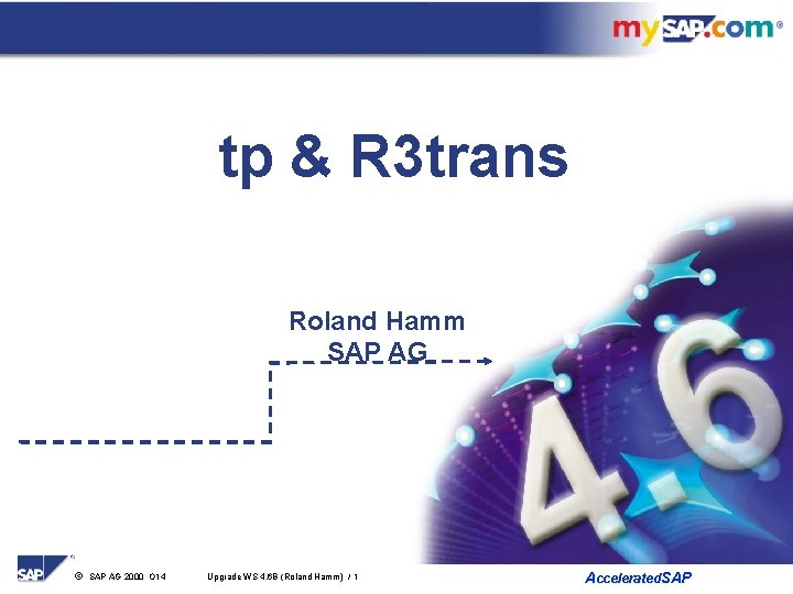 tp & R 3 trans Roland Hamm SAP AG ã SAP AG 2000 O