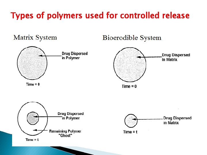 Types of polymers used for controlled release 