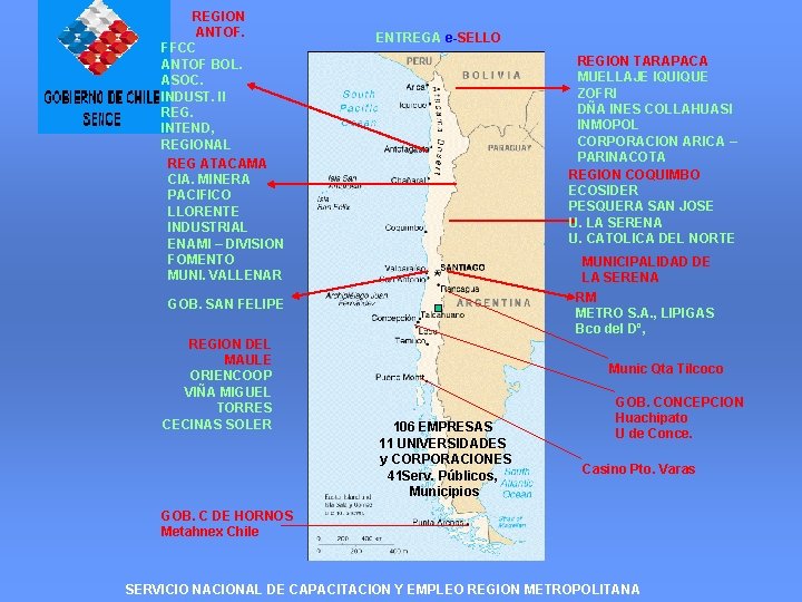 REGION ANTOF. FFCC ANTOF BOL. ASOC. INDUST. II REG. INTEND, REGIONAL REG ATACAMA CIA. REGION ANTOF. FFCC ANTOF BOL. ASOC. INDUST. II REG. INTEND, REGIONAL REG ATACAMA CIA.