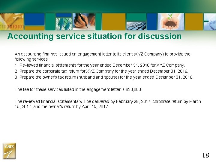 Accounting service situation for discussion An accounting firm has issued an engagement letter to Accounting service situation for discussion An accounting firm has issued an engagement letter to
