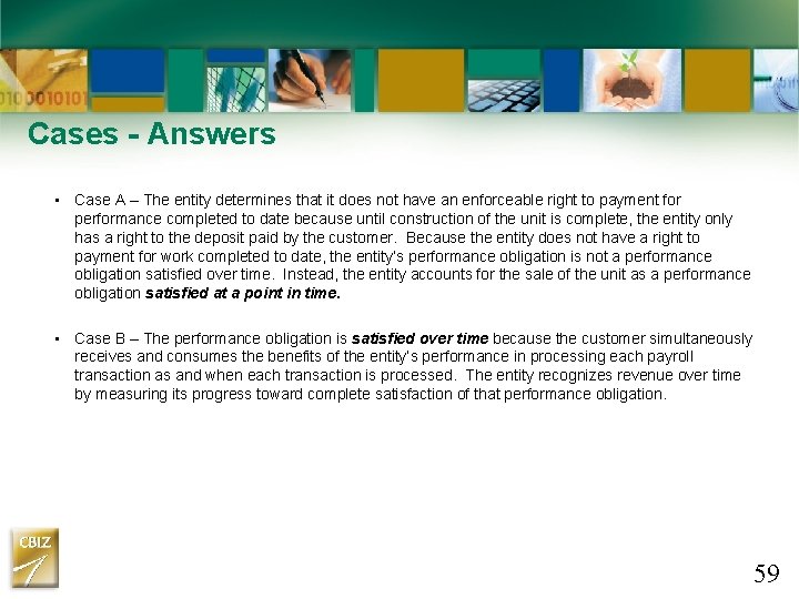 Cases - Answers • Case A – The entity determines that it does not Cases - Answers • Case A – The entity determines that it does not