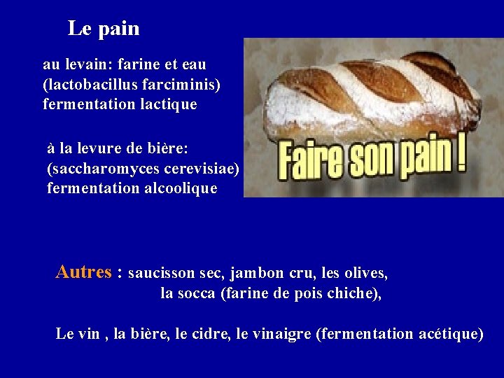 Le pain au levain: farine et eau (lactobacillus farciminis) fermentation lactique à la levure