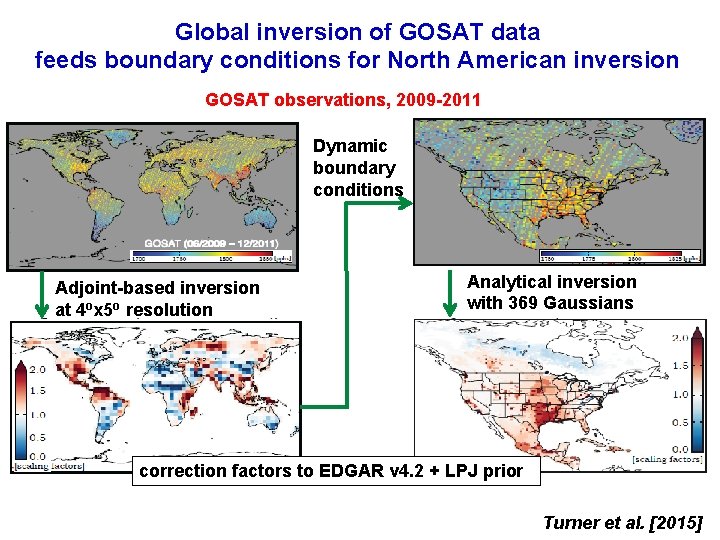 Global inversion of GOSAT data feeds boundary conditions for North American inversion GOSAT observations,