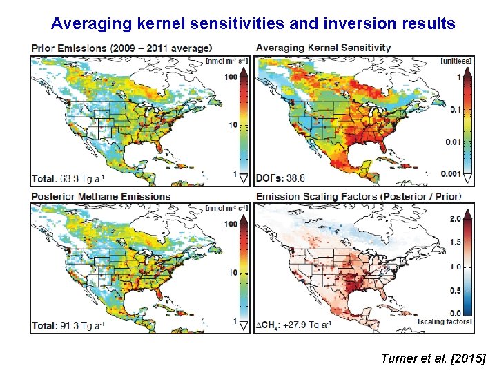 Averaging kernel sensitivities and inversion results Turner et al. [2015] 