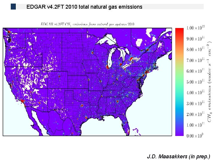 EDGAR v 4. 2 FT 2010 total natural gas emissions J. D. Maasakkers (in