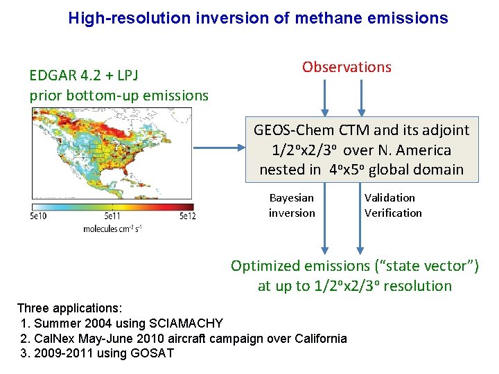 High-resolution inversion of methane emissions EDGAR 4. 2 + LPJ prior bottom-up emissions Observations