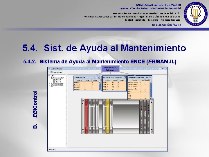 UNIVERSIDAD CARLOS III DE MADRID Ingeniería Técnica Industrial – Electrónica Industrial Mantenimiento Correctivo de