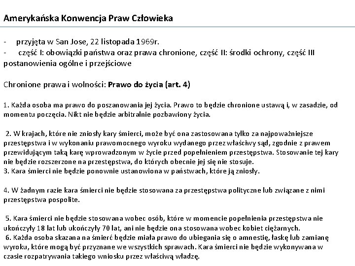 Amerykańska Konwencja Praw Człowieka - przyjęta w San Jose, 22 listopada 1969 r. -