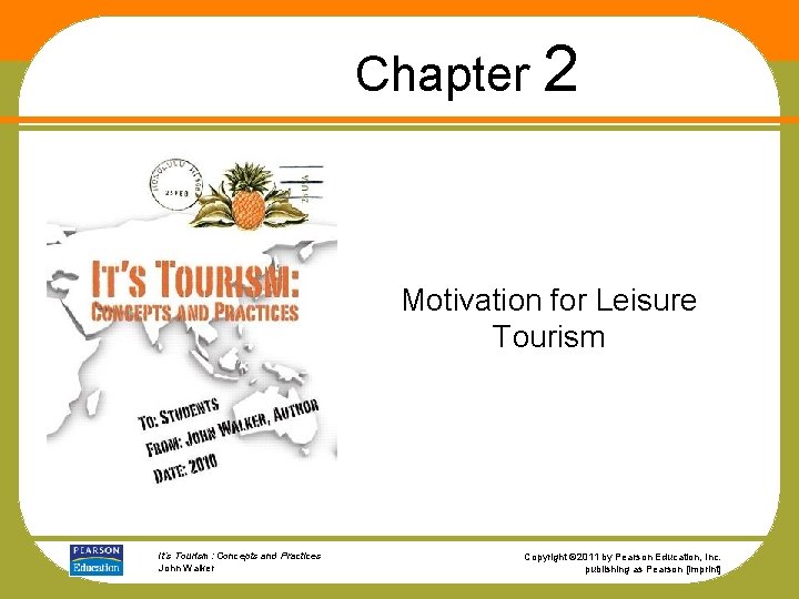 Chapter 2 Motivation for Leisure Tourism It’s Tourism: Concepts and Practices John Walker Copyright