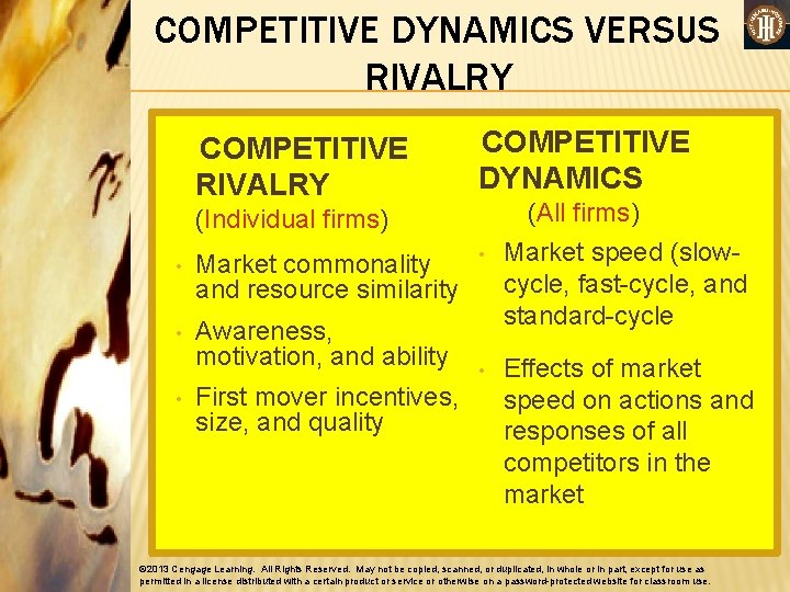 COMPETITIVE DYNAMICS VERSUS RIVALRY COMPETITIVE DYNAMICS (Individual firms) • Market commonality and resource similarity