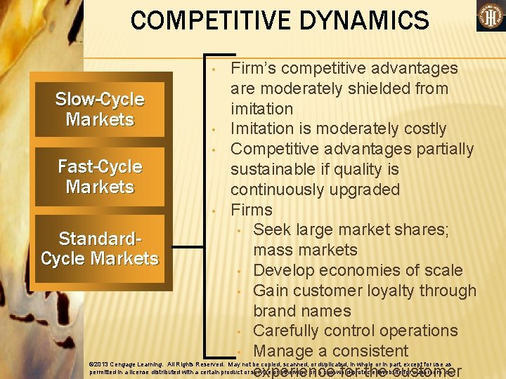 COMPETITIVE DYNAMICS • Slow-Cycle Markets Fast-Cycle Markets • • • Standard. Cycle Markets Firm’s