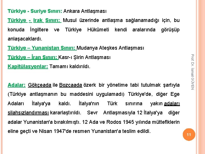 Türkiye - Suriye Sınırı: Ankara Antlaşması Türkiye - Irak Sınırı: Musul üzerinde antlaşma sağlanamadığı