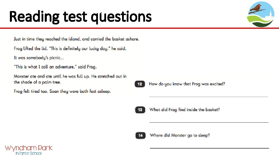Reading test questions 