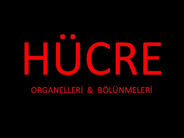 HÜCRE ORGANELLERİ & BÖLÜNMELERİ 