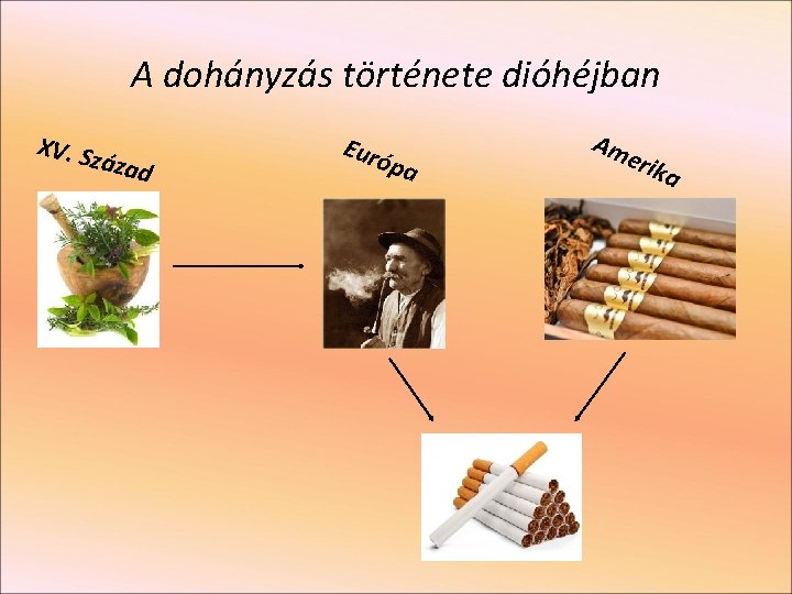 A dohányzás története dióhéjban XV. S zázad Eur ópa Am erik a 