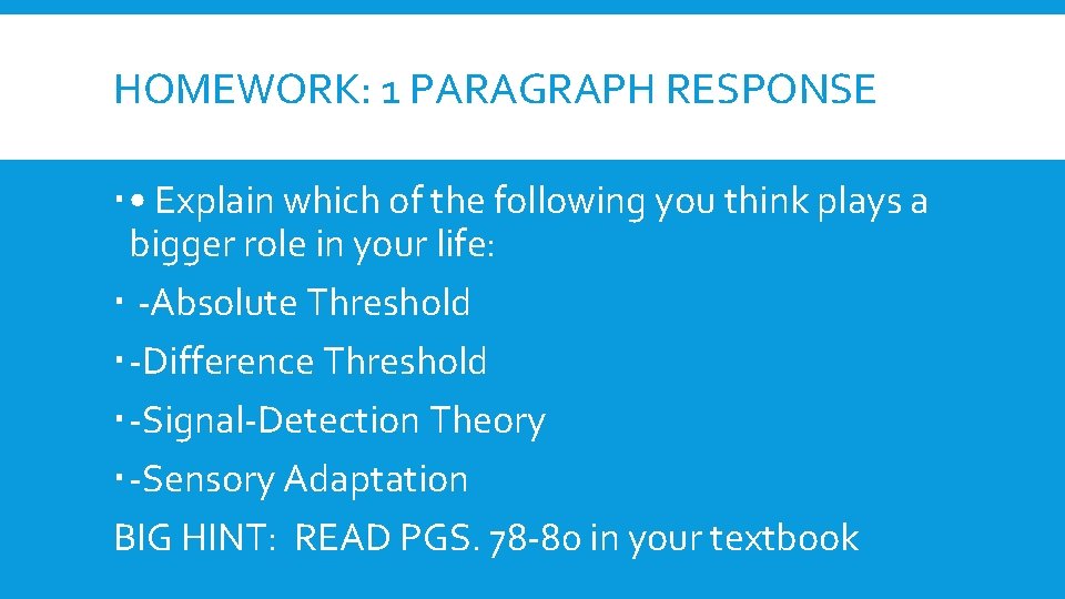 HOMEWORK: 1 PARAGRAPH RESPONSE • Explain which of the following you think plays a HOMEWORK: 1 PARAGRAPH RESPONSE • Explain which of the following you think plays a