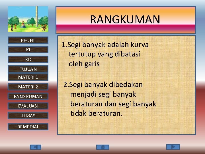 RANGKUMAN PROFIL KI KD TUJUAN MATERI 1 MATERI 2 RANGKUMAN EVALUASI TUGAS REMEDIAL 1.