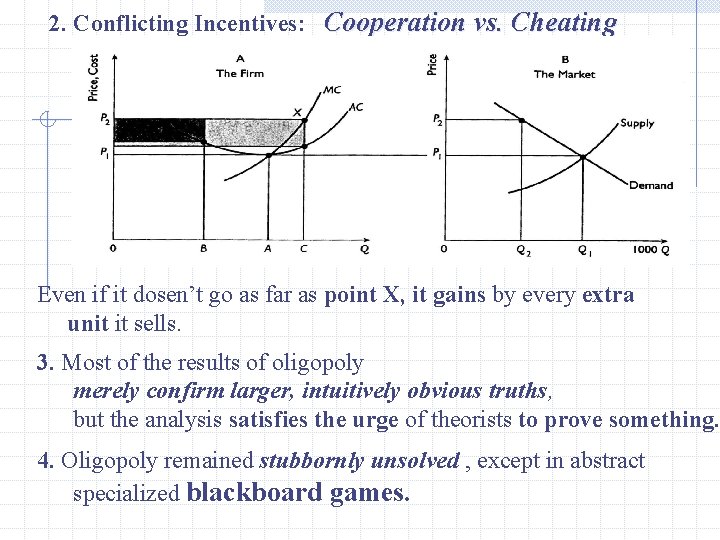 2. Conflicting Incentives: Cooperation vs. Cheating Even if it dosen’t go as far as