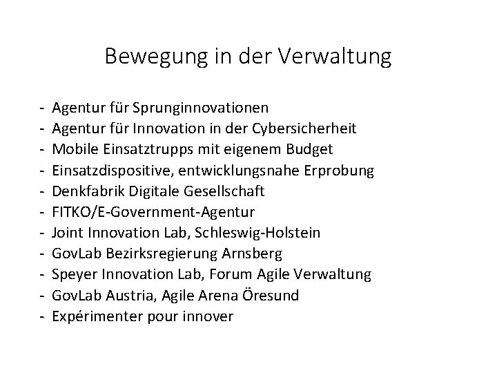 Bewegung in der Verwaltung - Agentur für Sprunginnovationen Agentur für Innovation in der Cybersicherheit