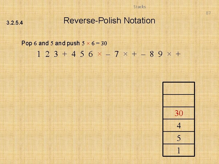Stacks 87 3. 2. 5. 4 Reverse-Polish Notation Pop 6 and 5 and push
