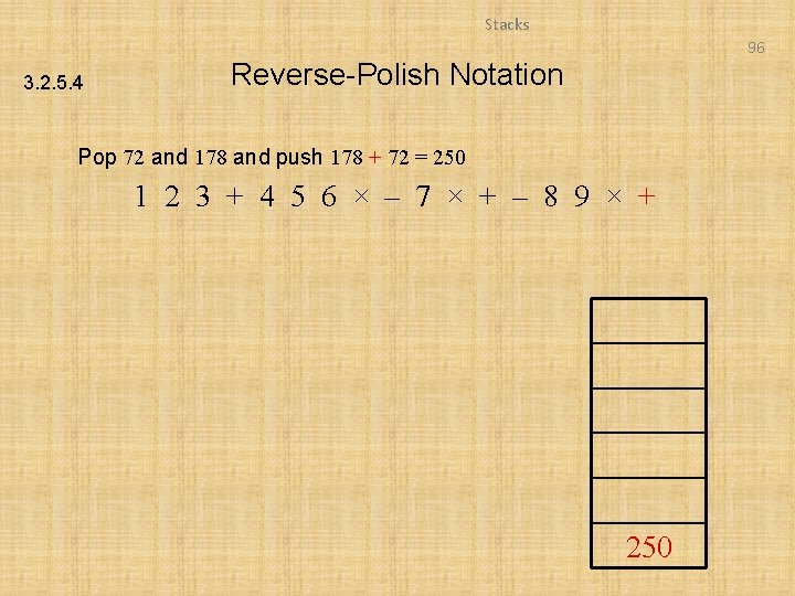 Stacks 96 3. 2. 5. 4 Reverse-Polish Notation Pop 72 and 178 and push