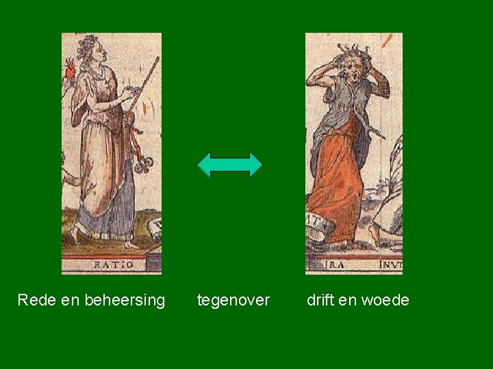 Rede en beheersing tegenover drift en woede 